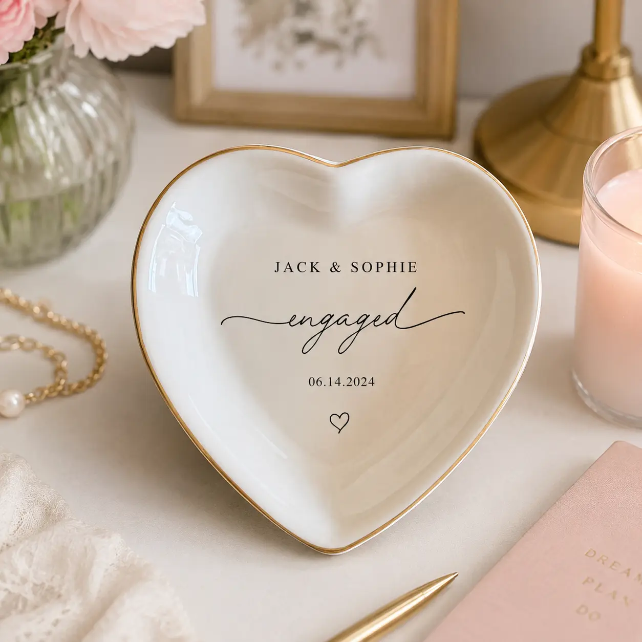 Wedding Gifts for Couple, Custom Ring Dish, Personalized Ring Dish, Couples Gift, Bridal Shower Gift, Personalized Engagement Gift for Bride