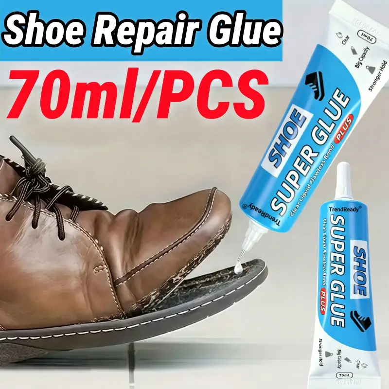 TRENDREADY 70ml Shoe Repair Adhesive - Soft Gel Paste, Fast Waterproof Drying, Flexible for Sneakers & Leather Boots, Crack Sole Fix, Easy-to-Use Footwear Maintenance Glue
