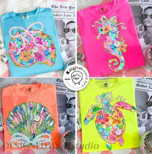 Comfort Colors No Glitter Preppy Floral Seashell Heritage Graphic Tee, Aesthetic Coquette Summer Spirit Shirt, Radiant Coastal Beach Vibes Top, Thoughtful Ocean Lover Heritage Apparel