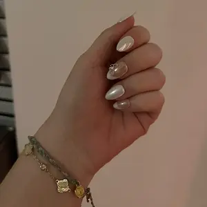 White Chrome French Tip with Butterfly - Elegant Nail Polish for Versatile Styling