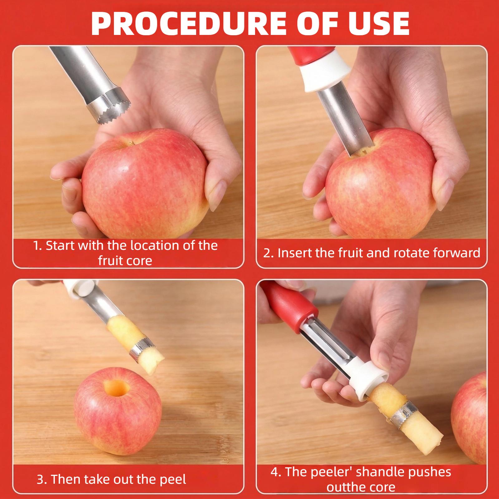 2 in 1 Apple Corer and Peeler Tool, 2026 Upgrade Stainless Steel Red Bell Pepper Seed Corer, Multi-Purpose Apple Corer for Home Kitchen, Vegetable Fruit Kitchen Gadget (1, Red) 2 in 1 Apple Corer and Peeler Tool, 2026 Upgrade Stainless Steel Red Bell Pepper Seed Corer, Multi-Purpose Apple Corer for Home Kitchen, Vegetable Fruit Kitchen Gadget (1, Red)
