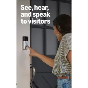 Ring Battery Doorbell, Home or business security with Head-to-Toe video, Live View with Two-Way Talk, and Motion Detection & Alerts, 2-pack, Satin Nickel
