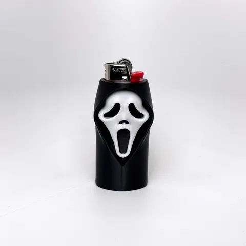 Ghost Face BIC Lighter Sleeve Keychain, Gothic Lighter Accessory, Whimsical Gifts for Halloween & Everyday Use - Lightweight Home Supplies Sleeve, Gothic Lighter Accessories Gothic Cross Keychain Fashionable Alloy Keychain Portable Keychain Light Bag Pend