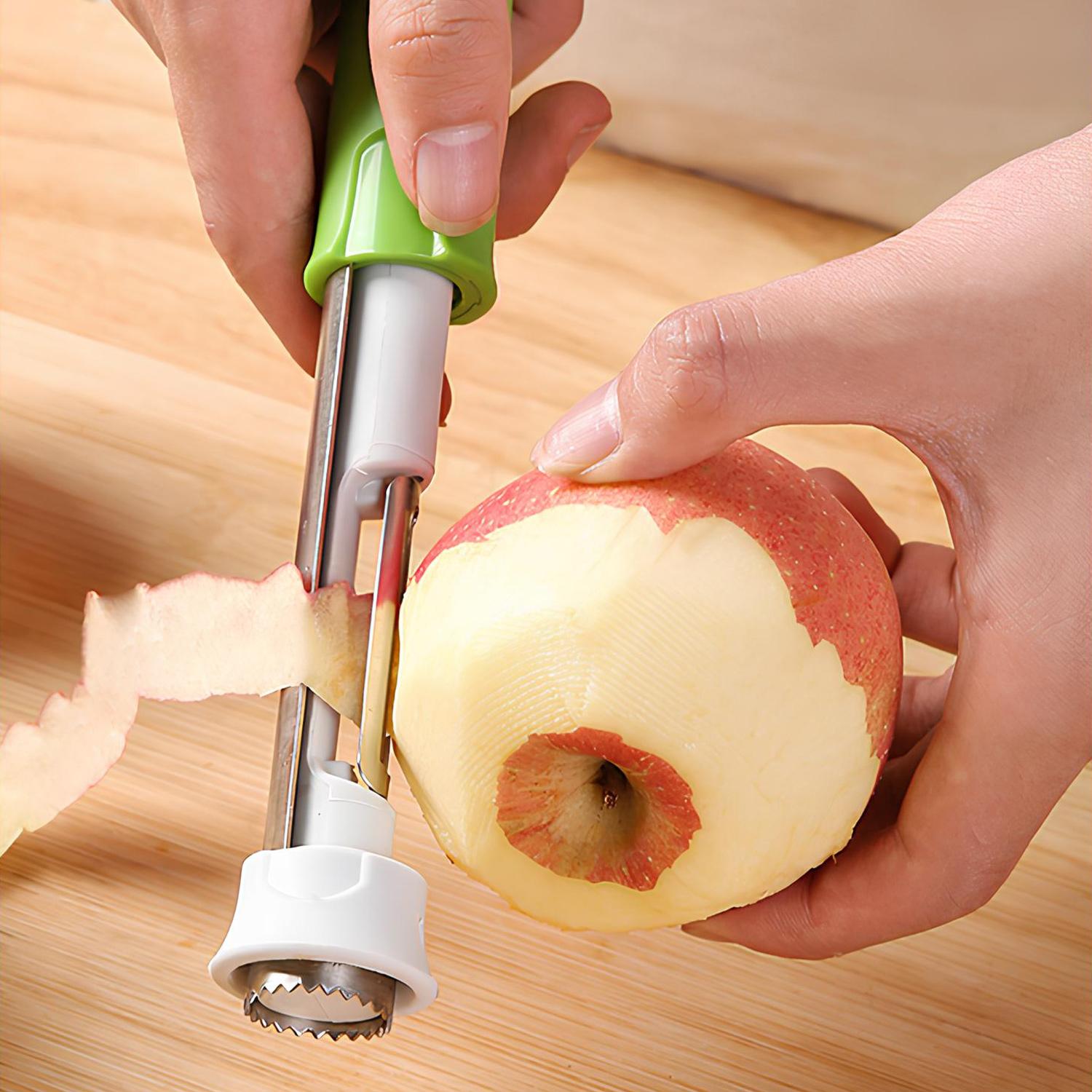 MY HEART FLY 2 in 1 Apple Corer and Peeler Tool, Fruit Vegetable Corer and Peeler Tool, Stainless Steel Apple Peeler Apple Corer Remover Tool Multi-function Corer Tool for Vegetable Fruit Kitchen Gadget