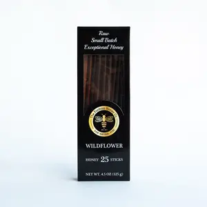 Fantozzi Honey Company 25 Pack Wildflower Honey Sticks - 5 Grams of Delicious Honey for Tea, Coffee, and Travel Snacks - Sweet, Natural, Pure