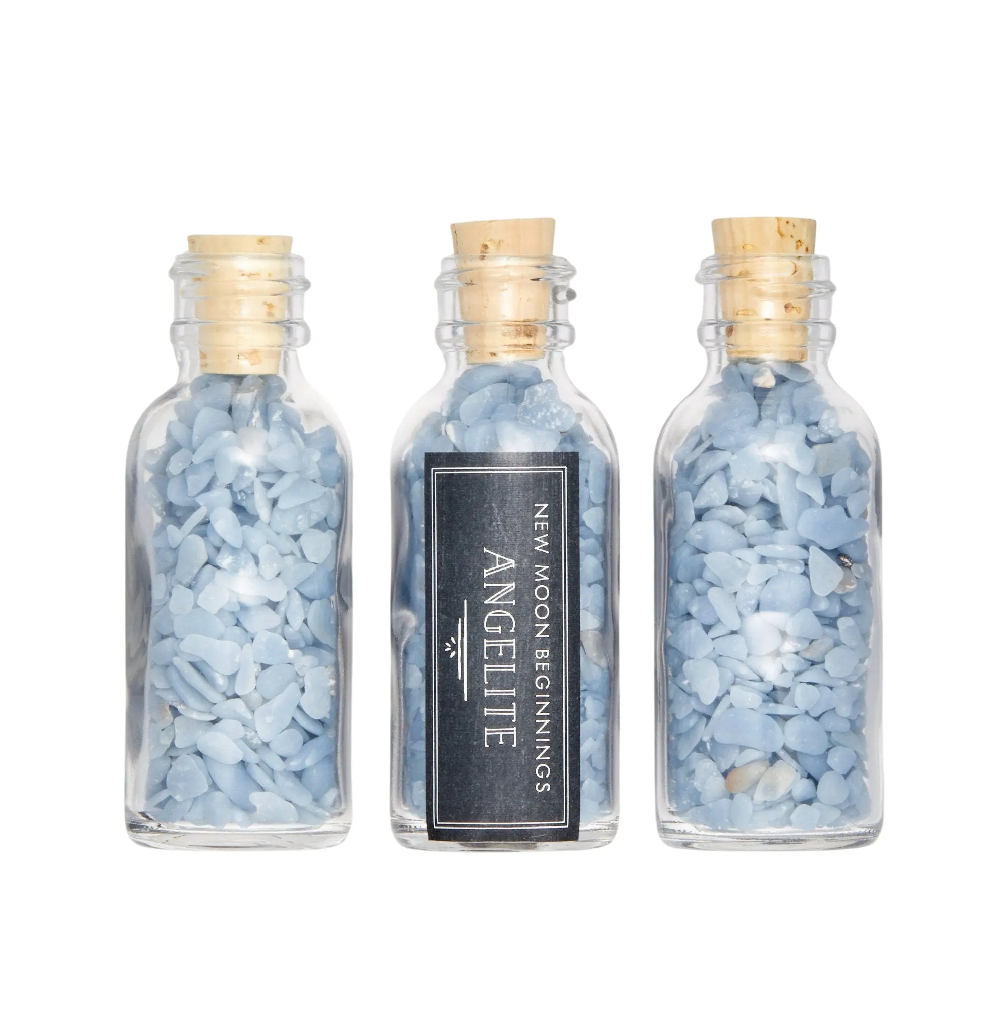 Angelite Gem Bottle - Polished Chips of Angelite Crystals