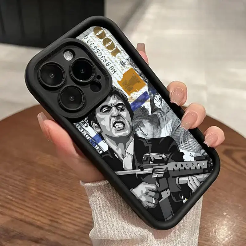 Phone case for iPhone 17 16 Pro Max 15 Plus 16E 14 13 12 11 XS XR Creative Scar Face Painted Advanced fashion gift Shockproof Silicone TPU Bumper Drop Protection Soft Cover as a birthday/holiday gift for family and friends protector