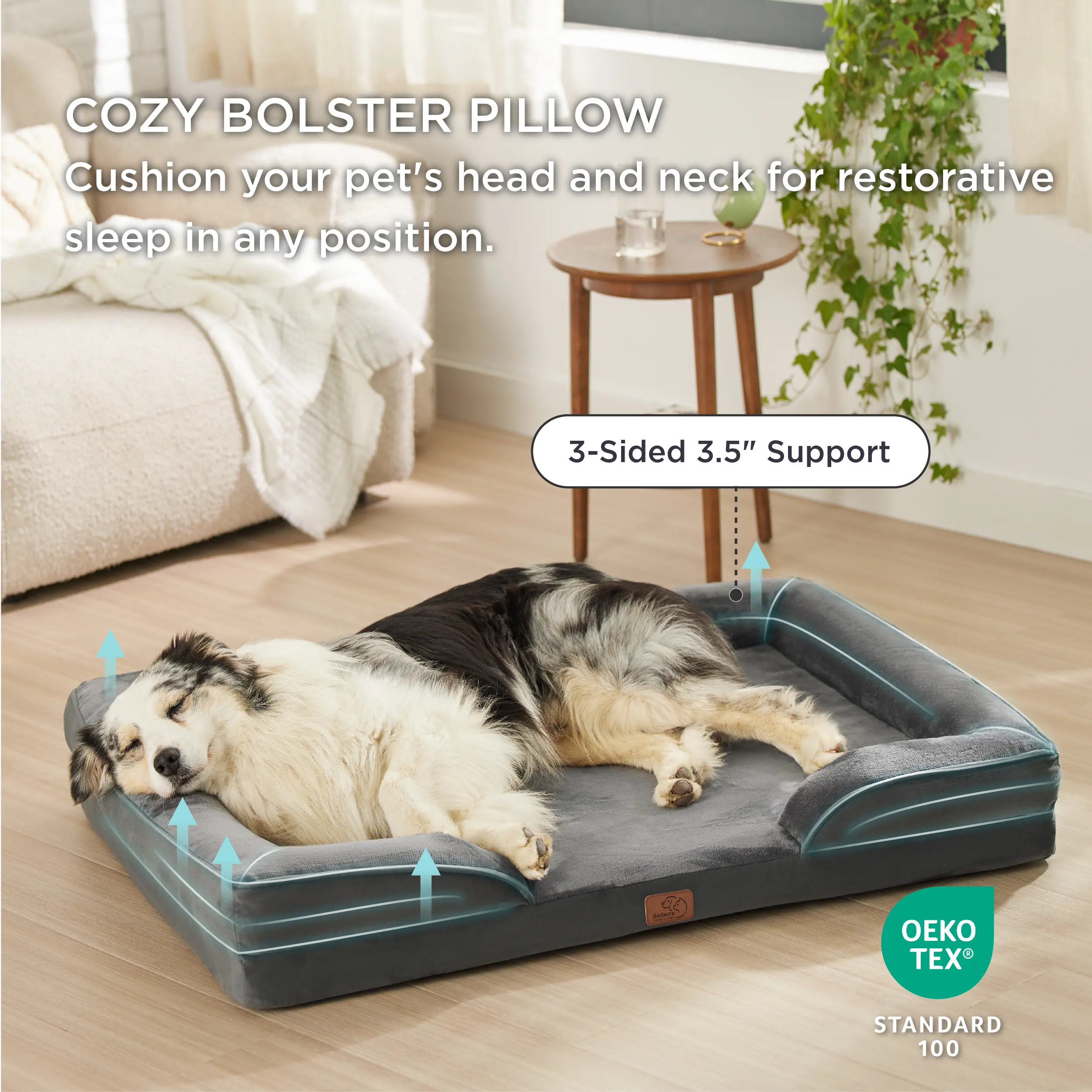 Bedsure Orthopedic Dog Beds Extra Small with Removable Washable Cover | 20" Classic Comfy Cat Puppy Bed, Dog Couch Sofa Waterproof, Cozy Bolster Sides, Pet bed for Cats,Senior Dogs