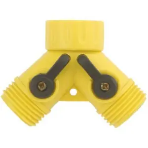 212 MAIN 2-Way Poly Y Connector, High-Quality Durable Watering & Irrigation Accessory with Twin Valves, Flow Control, Shut-Off for Home Improvement & Garden Supplies (Automatic, Ball, Built-In Check Valve Parts & Connectors)