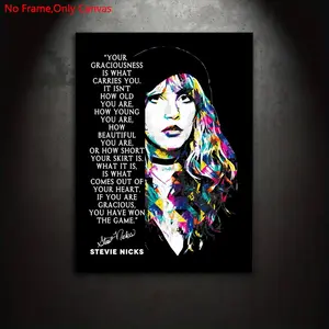 Frameless Canvas Painting Print Poster,Classic Minimalism Portrait motivation Pop Art,Singer Stevie Nicks,Gift for Rock Music Lovers,Gift for Bedroom,Office,Living Room,Dorm Hallway,Kitchen,Wall Decoration,Room, Unframed Painting, Modern Home Decoration