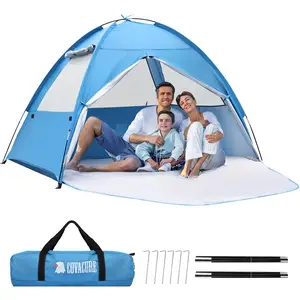 Large Family Beach Shelter, Windproof and Sandproof Shelter, Quick Set Up Beach Shelter, Camping & Hiking Gear