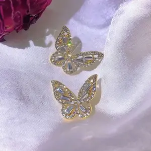 ENCHANTED CZ Butterfly Stud Earrings - GOLD