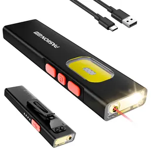 Rechargeable Laser Edc Flashlight, 1500 Lumens, Flat Design, & Blue Light, Multi-Color Side Lights, Magnetic Base, USB-C Charging, High Lumen Flashlights