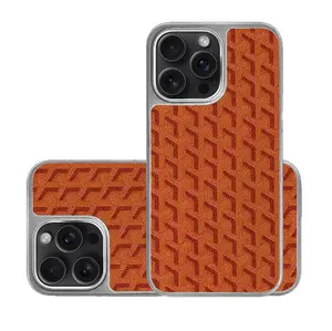 Luxury Plated Designer Case for iPhone 17 16 15 14 Pro Max - Elegant Chevron Pattern, Electroplated Shockproof Protective Cover, High-End Aesthetic Phone Shell for Men Women