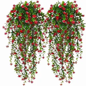 4pcs Hanging Artificial Plants, Eucalyptus Leaf Vines, Outdoor Decorative Tassels, Ideal for Festive Use, Faux Eucalyptus Greenery
