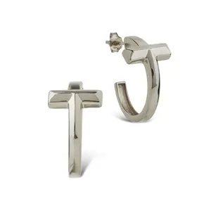 Sterling Silver Kaira Crossbar Hoops