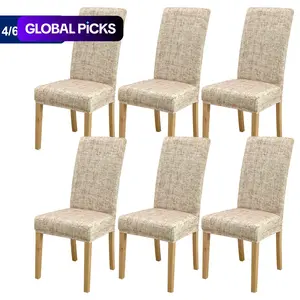 Chair Cover, 4/6 Counts Removable Washable Chair Slipcover, Dustproof Chair Protector for Home Living Room Hotel Dining Room