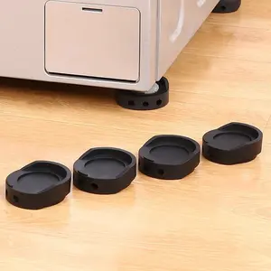 4pcs Rubber Washing Machine Feet Pads, Heavy Duty Anti Vibration Foot Slip Mat, Floor Protector, Furniture Leg Cover Caps