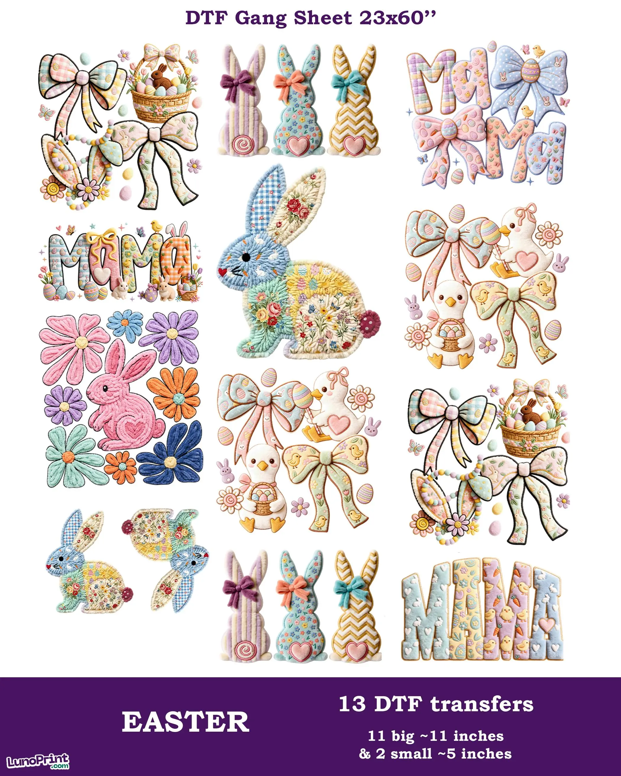 "Fluffy" Easter DTF Gang Sheet