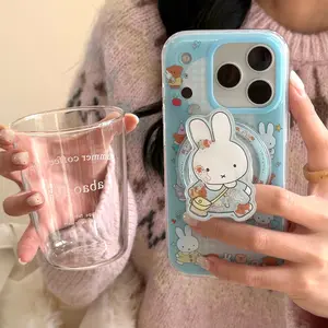 Magnetic Dual Layer Blue Bottom Miffy Rabbit Case for Apple iPhone 17 Pro Max, Creative Fashion Protective Phone Cover, Stylish Mobile Protection, Accessories, Casing