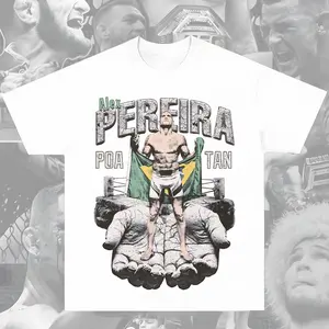 Alex Poatan Pereira Tee UFC Ultimate Fighting Championship Graphic Tee for UFC & Sports Fans Short Sleeve Crew Neck Soft Cotton MMA Shirt Perfect Gift for UFC Fans MMA Fans American Made Fightwear