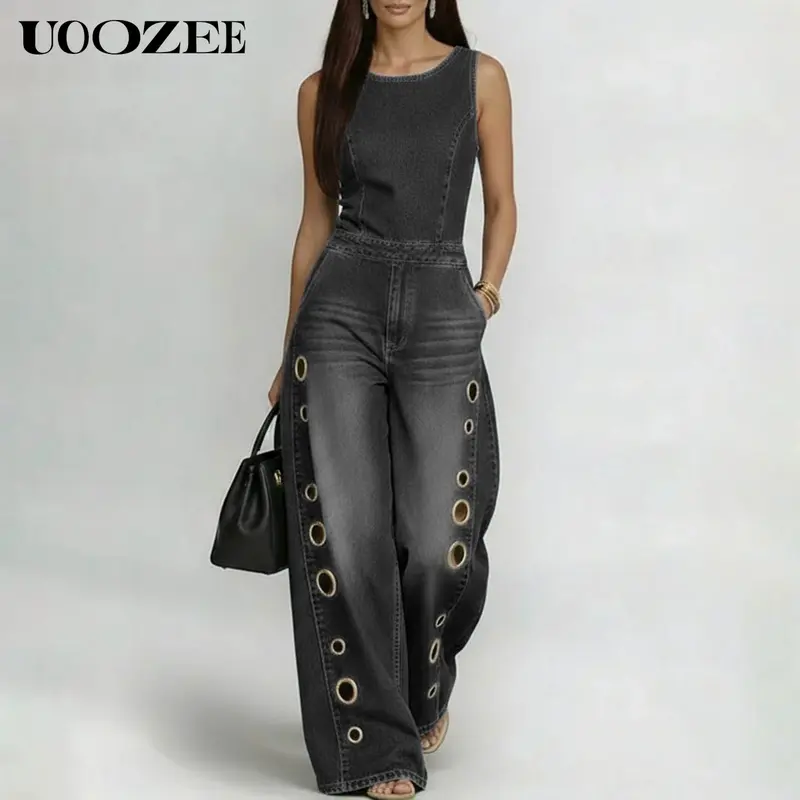all in one denim jumpsuit - TikTok Shop