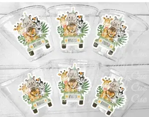 SAFARI PARTY CUPS  - Safari Birthday Cups Safari Birthday Safari Party Safari Decorations Safari Baby Shower Safari Favors Jungle Party Cups