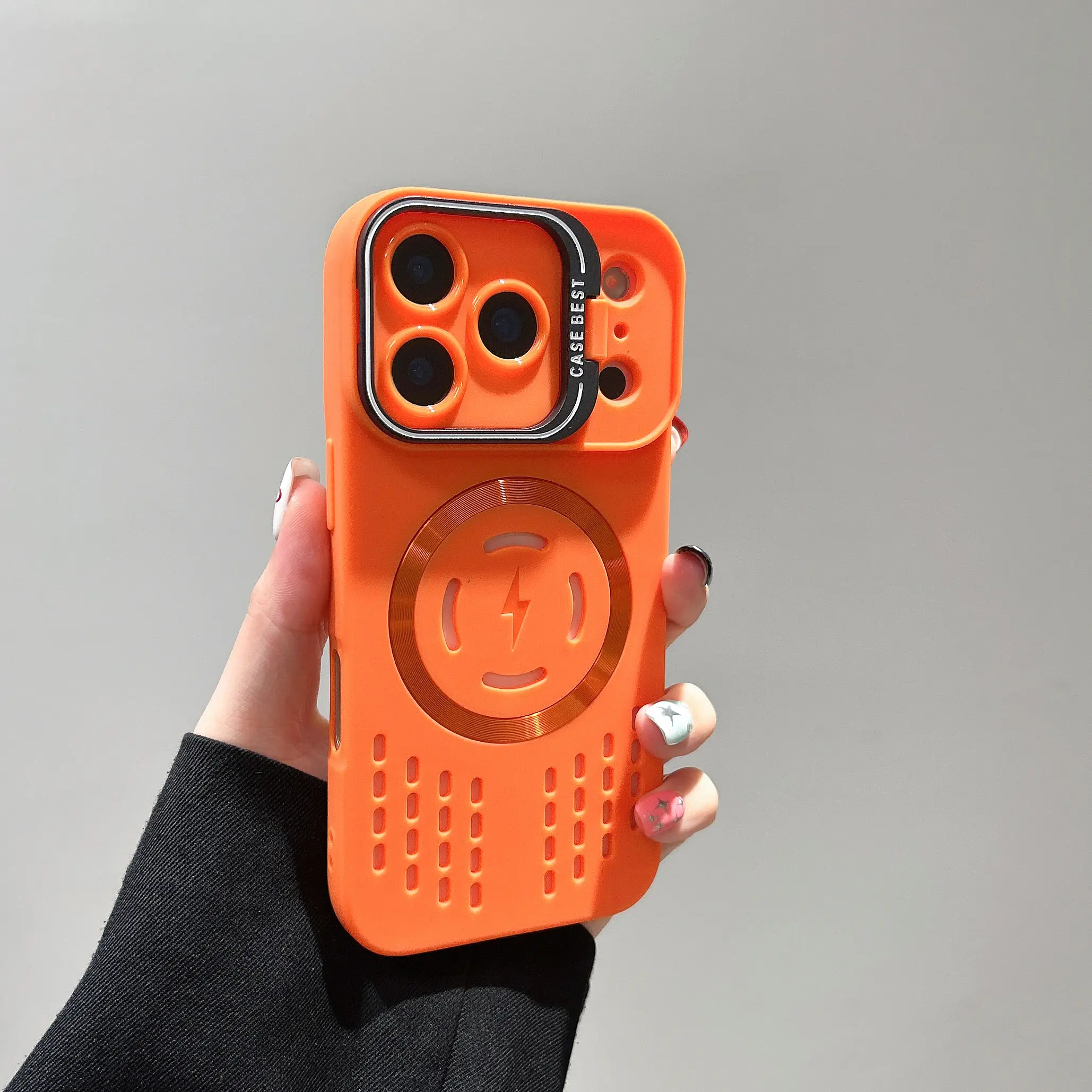 Magnetic Silicone Shockproof Smartphone Case & Cover for iPhone 17 Pro Max/16/15/14/13 - Handheld Devices Accessory with Ice-Point Cooling, Invisible Lens Holder, Anti-Fingerprint Skin Feel, Portable