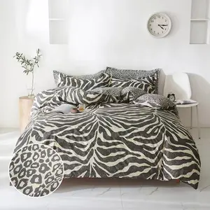 Zebra/Leopard Print Bedding Set, 1 Count Duvet Cover & 2 Counts Pillowcase without Filler, Soft Comfortable Bedding Set for Home Bedroom, Soft Bedding Sets