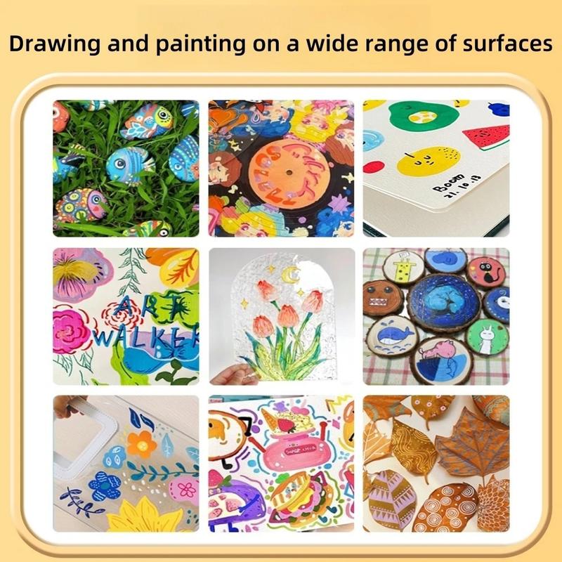 Acrylic Paint Markers Brush Tip & Dual Tip | Set of 12 & 24 Premium Acrylic Paint Pens for Canvas, Rock Painting, Glass, Wood, Ceramic Surfaces, DIY Crafts