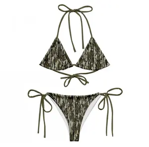 High Waisted Camou Bikini for Women | Sporty Two Piece Swimsuit | Full Coverage Bottom | Trendy Summer Beachwear