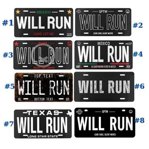 MEXICO Will Run License Plate Collection - 12" x 6" Aluminum Vanity Tag with 4 Pre-Drilled Holes, Assembled in USA, WILL RUN Design, Perfect for US Vehicles