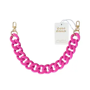 Gold Blush Acrylic Luxe Bag Chain | 18" Multi-Use Handle, Strap & Décor Gold Blush Acrylic Luxe Bag Chain | 18" Multi-Use Handle, Strap & Décor