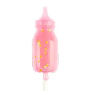 Starry Pink Baby Bottle Lollipops - Watermelon (24 Pieces)