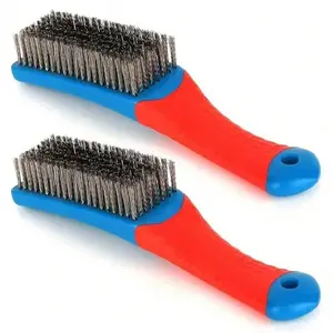 Stainless Steel Wire Brush with Ergonomic Plastic Handle, Ideal for Removing Rust, Furnace Residue, Dirt, and Paint