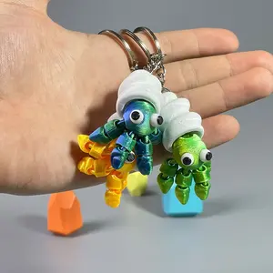 Crab Keychain Backpack Decoration, Creative Small Gift, Jointed Activity Bag Charm, Hanging Ornament, Accessories Present