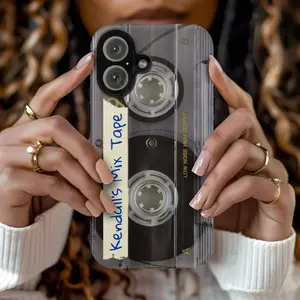 Custom Mix Tape Phone Case, Personalized Retro Old School Cassette Tape Durable Protective Cover for iPhone 17, 16, 15, 14, 13, 12, 11 Pro Max, Retro Tough Phone Case, Case Cover for Samsung Galaxy S22, S23, S24, S25