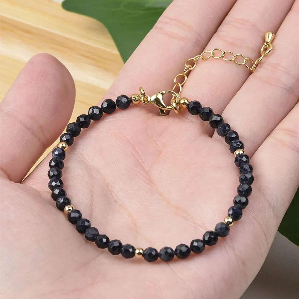 Amethyst Amazonite Garnet Rainbow Fluorite Carnelian Apatite Black Spinel 4mm Natural Gemstone Beads Bracelets For Women Gift