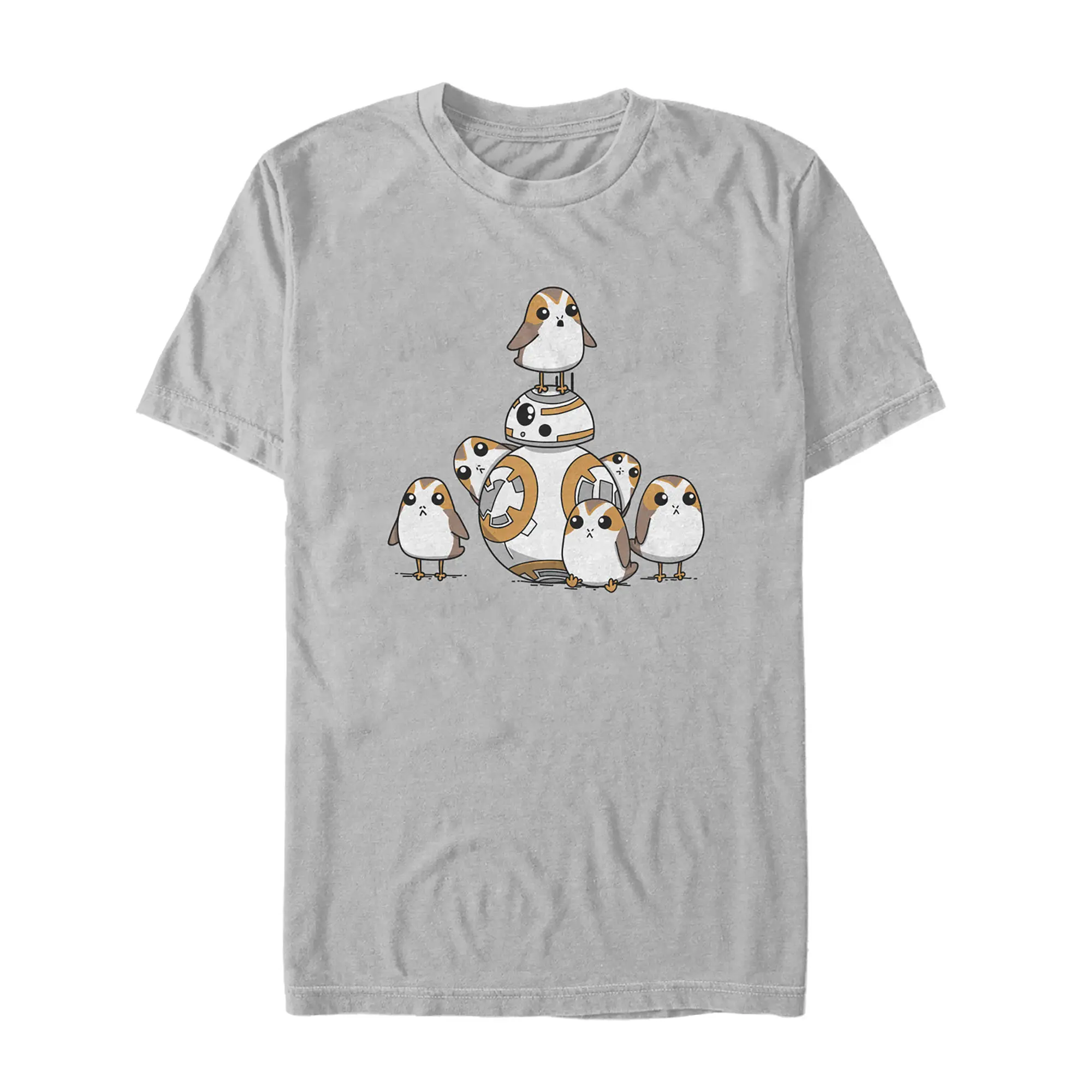 Men's Star Wars The Last Jedi BB-8 Porg Party Menswear Streetwear Stylish Fashion Short-Sleeve T-Shirt