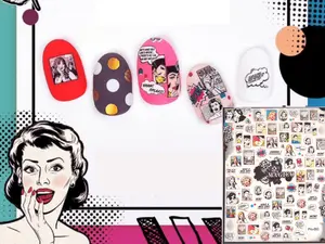 Pin-up Girl Nail Art Sticker Vintage Magaizne