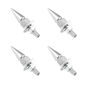 Anti-Theft License Plate Screws 4 PCS Spiked Security Bolts with Tool Aluminum Alloy Rustproof Silver Fits Car Truck Motorcycle Plate Frames(Silver)