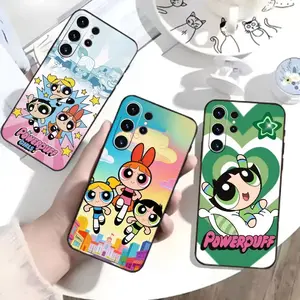 Cartoon Powerpuffs G-Girls Phone Case For Samsung S26,S25,S24,S23,S22,S21,Ultra,Plus,Fe,5G For iphone 17 16 15 14 13 12 11 17Air Plus Pro Promax Black Cover