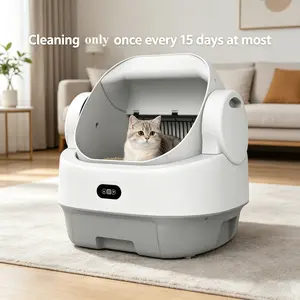 Automatic Litter Box Self Cleaning, FeelNeedy Open-Top Smart Cat Litter Box with App Control, Odor-Free Safety Sensor Design for 1-3 Cats, Self-Cleaning, Odor Elimination, WiFi App, Multi-Cat FriendlyIncludes Waste Bags