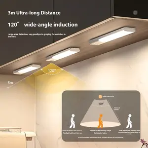 USB rechargeable cabinet light, intelligent sensor + magnetic installation, three-color dimming, adjustable brightness, suitable for kitchens, wardrobes, stairs, bathrooms, and is a perfect gift for Black Friday, Cyber ​​Monday, Christmas, and New Year's