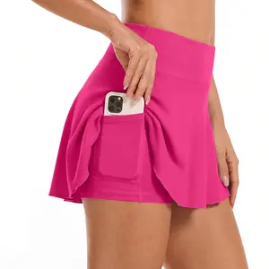 OYV Women 1 Piece Skirt 1 In 1 Flowy Basic Versatile Stretchy Flared Casual Mini Skirt Bottom