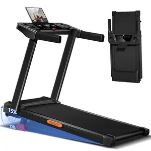 Incline Treadmill with Handle for Home and Office, Folding Treadmills with 300 Lbs Weight Capacity, 3.0HP Quiet Walking Pad Treadmill, Three LED Screen Display SpringStatements