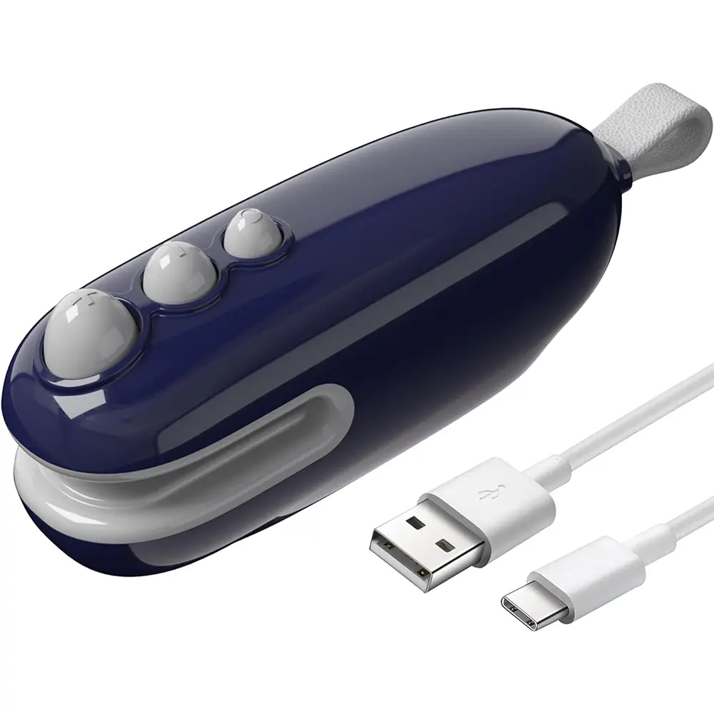 VEVAVI Mini Bag Sealer, Heat Sealer with Cutter, Rechargeable Bag Sealer, Handheld Heat Sealer Machine with Magnetic, Portable Bag Sealer Heat Seal fo