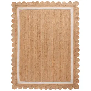 Natural Fiber Jute Scalloped Edge Area Rug