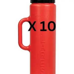 30 Minute Safety Flare Storage Containers, 10 Pack, Red