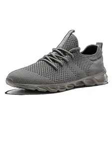 Men's Solid Color Breathable Mesh  Running Shoes, Sporty Running Shoes, Casual Comfortable Lightweight  Lace Up Sports Shoes, Male All-match Round Toe Shoes for Daily Wear, Runner Athletic Shoe